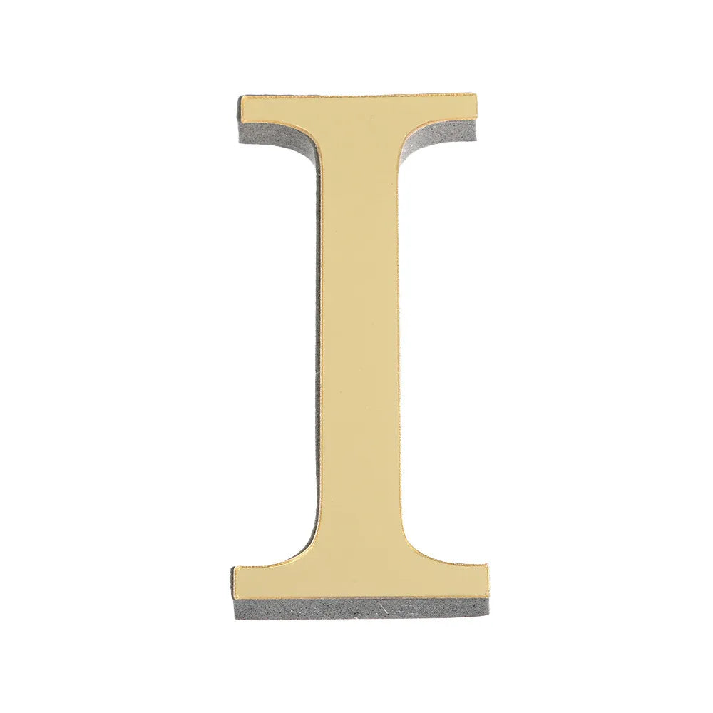 Alphabet 26 Letters 3D Mirror Acrylic Gold Wall Sticker