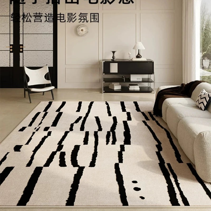 Retro Style Living Room Rug Geometric Polyester Mat
