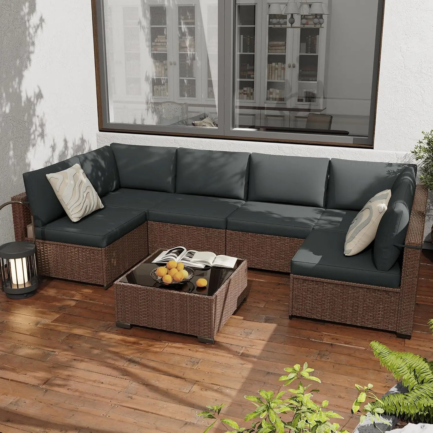 All Weather PE Rattan Modular Sectional Patio Set
