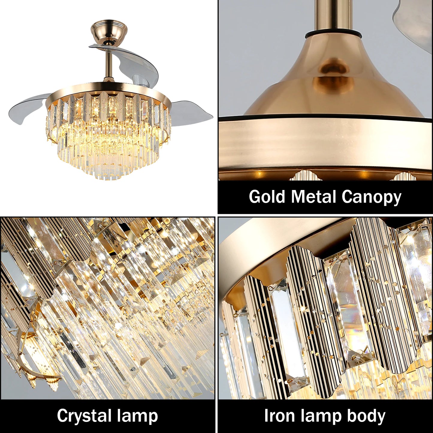 GreeLustr Modern Ceiling Fan With LED Light