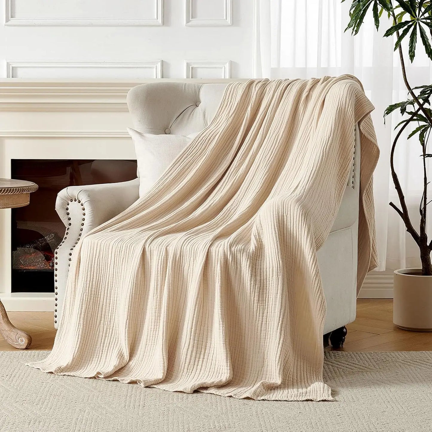 100 Percent Cotton Muslin Throw Blanket Lightweight