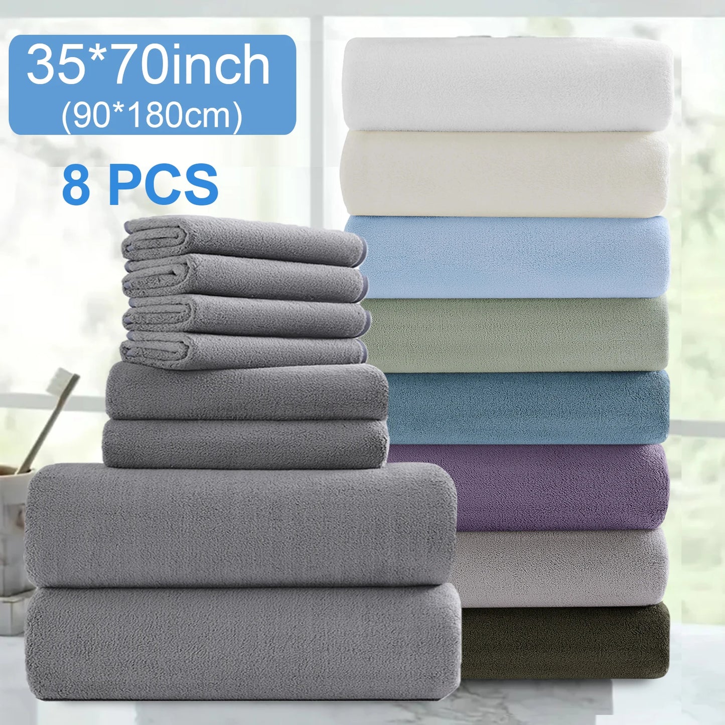 Belista Soft Absorbent Bath Towels Set Quick Dry