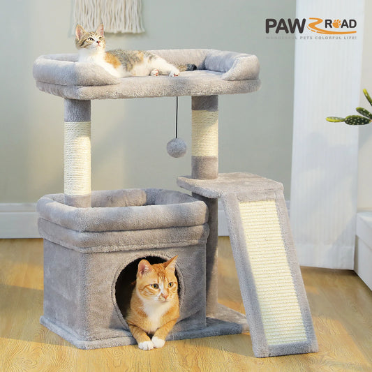 PAWZ Road Small Cat Tree Tower With Sisal Scratching Post