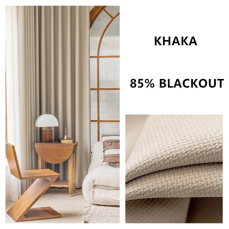 Custom Thickened Blackout Jacquard Curtains for Living Rooms