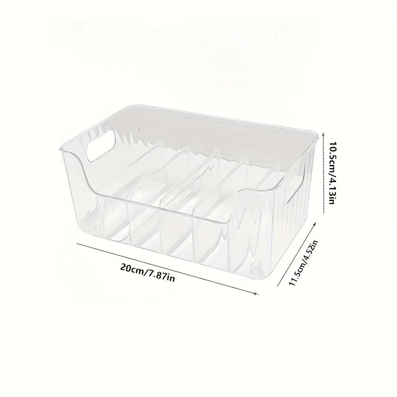 Clear Plastic Seasoning Storage Box With Adjustable Divider