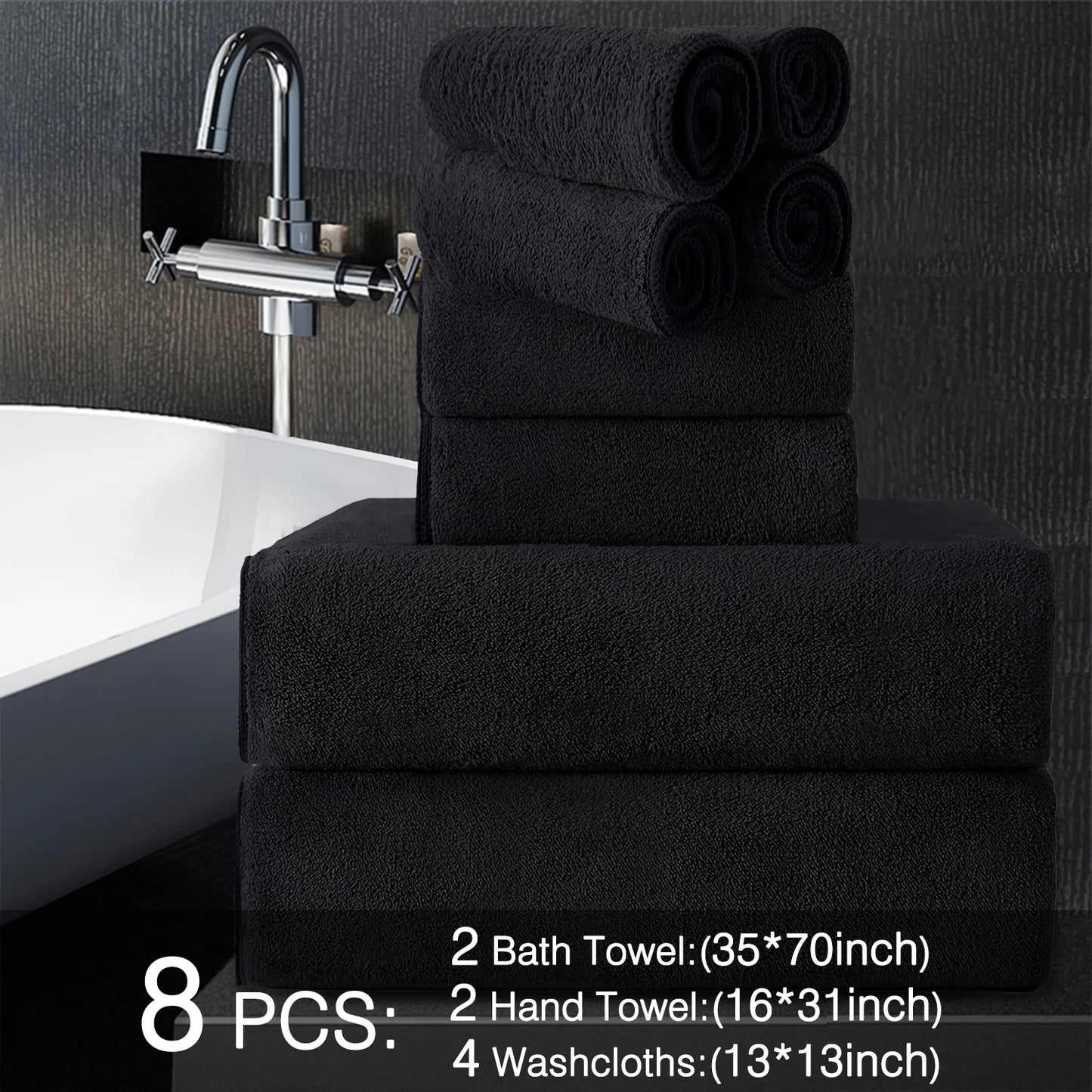 Belista Soft Absorbent Bath Towels Set Quick Dry
