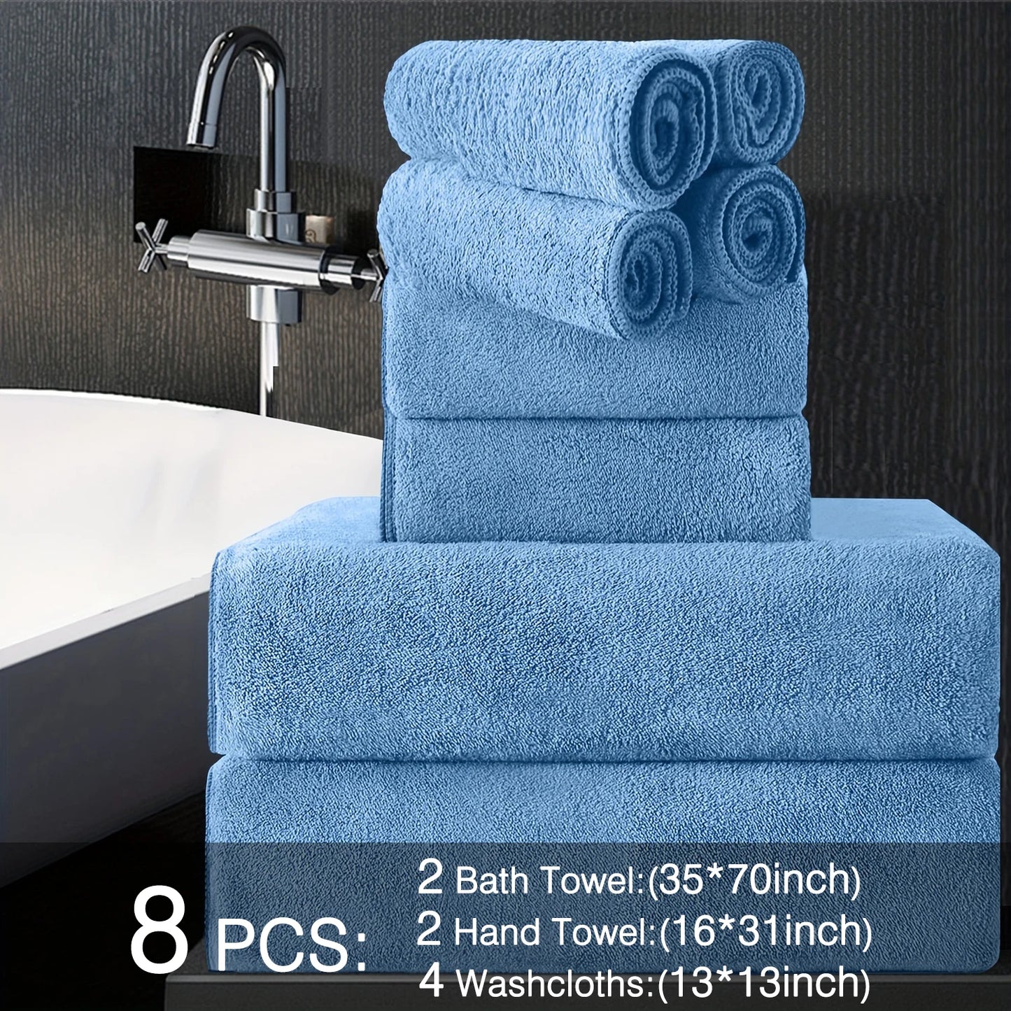 Belista Soft Absorbent Bath Towels Set Quick Dry