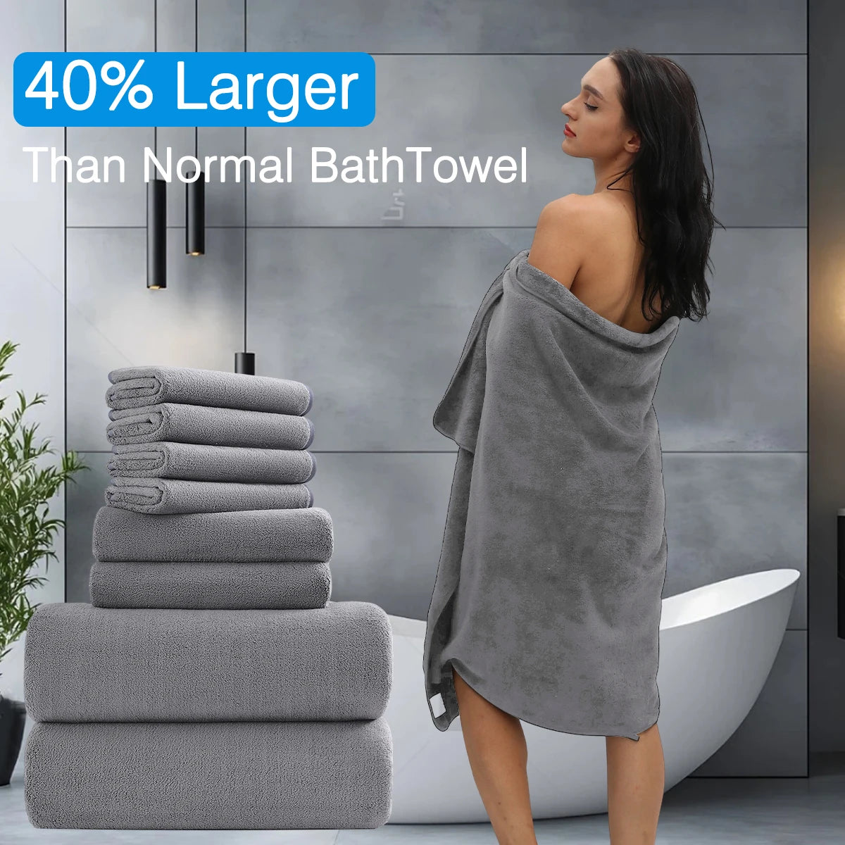 Belista Soft Absorbent Bath Towels Set Quick Dry