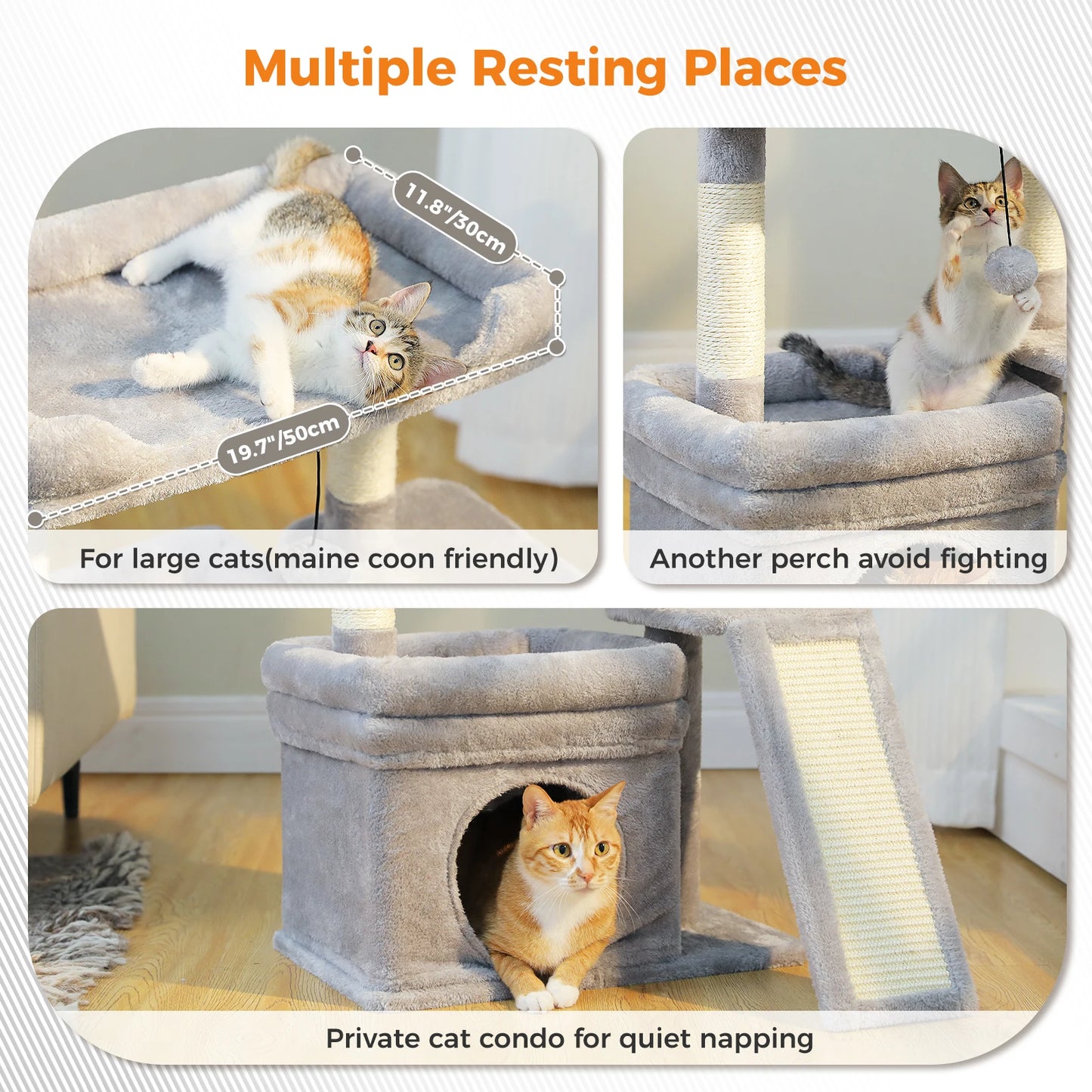 PAWZ Road Small Cat Tree Tower With Sisal Scratching Post