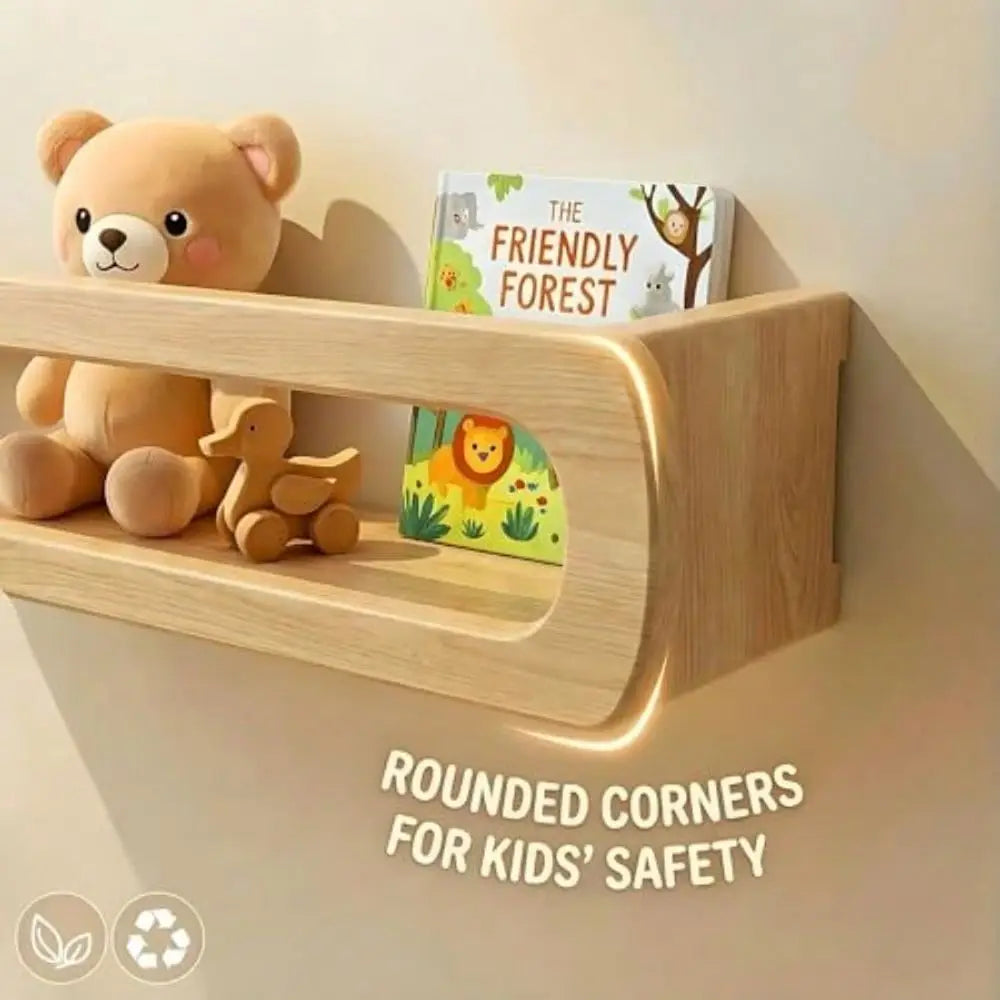 Premium Bamboo Floating Bookshelf For Nursery