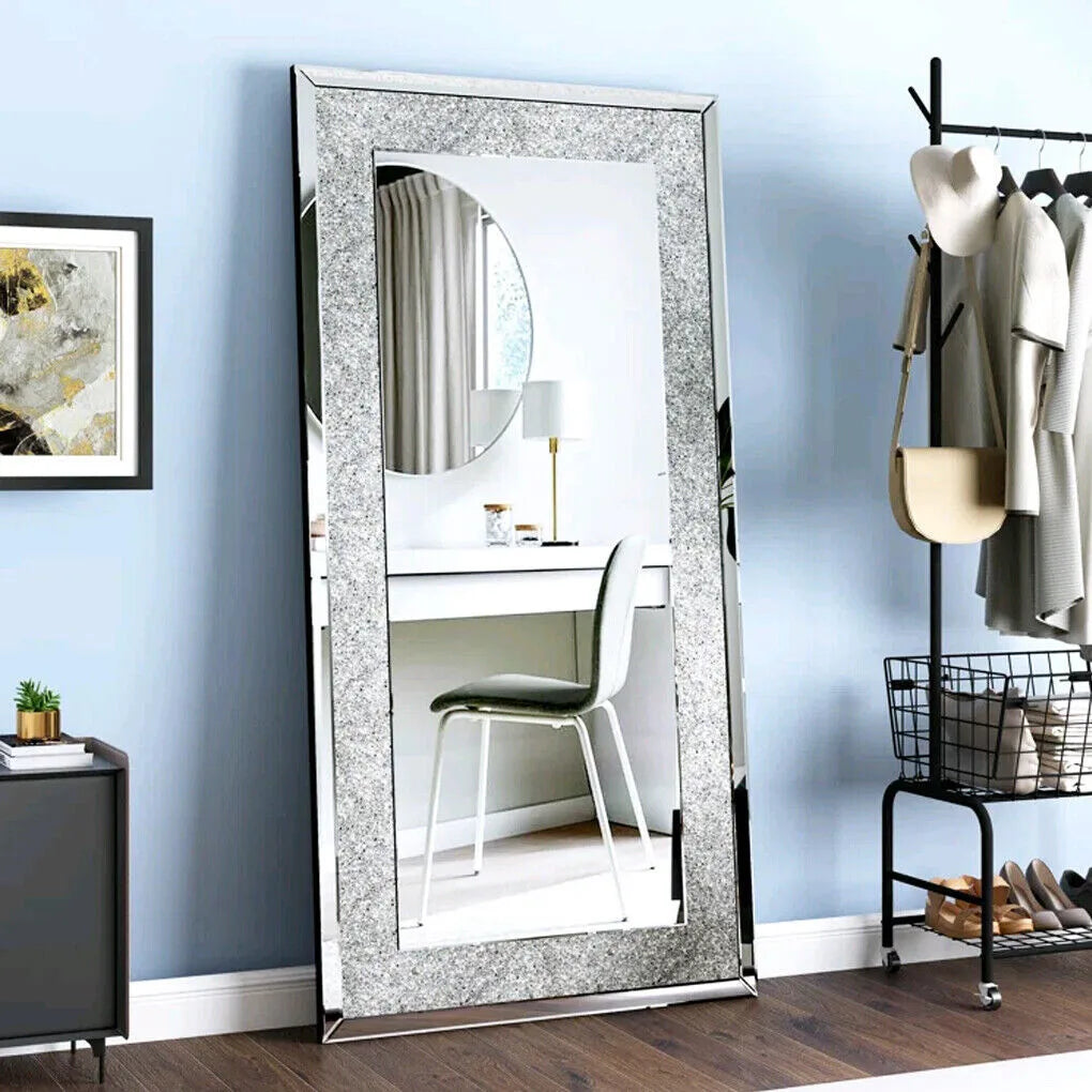 Crystal Crush Diamond Wall Mirror Framed For Living Room