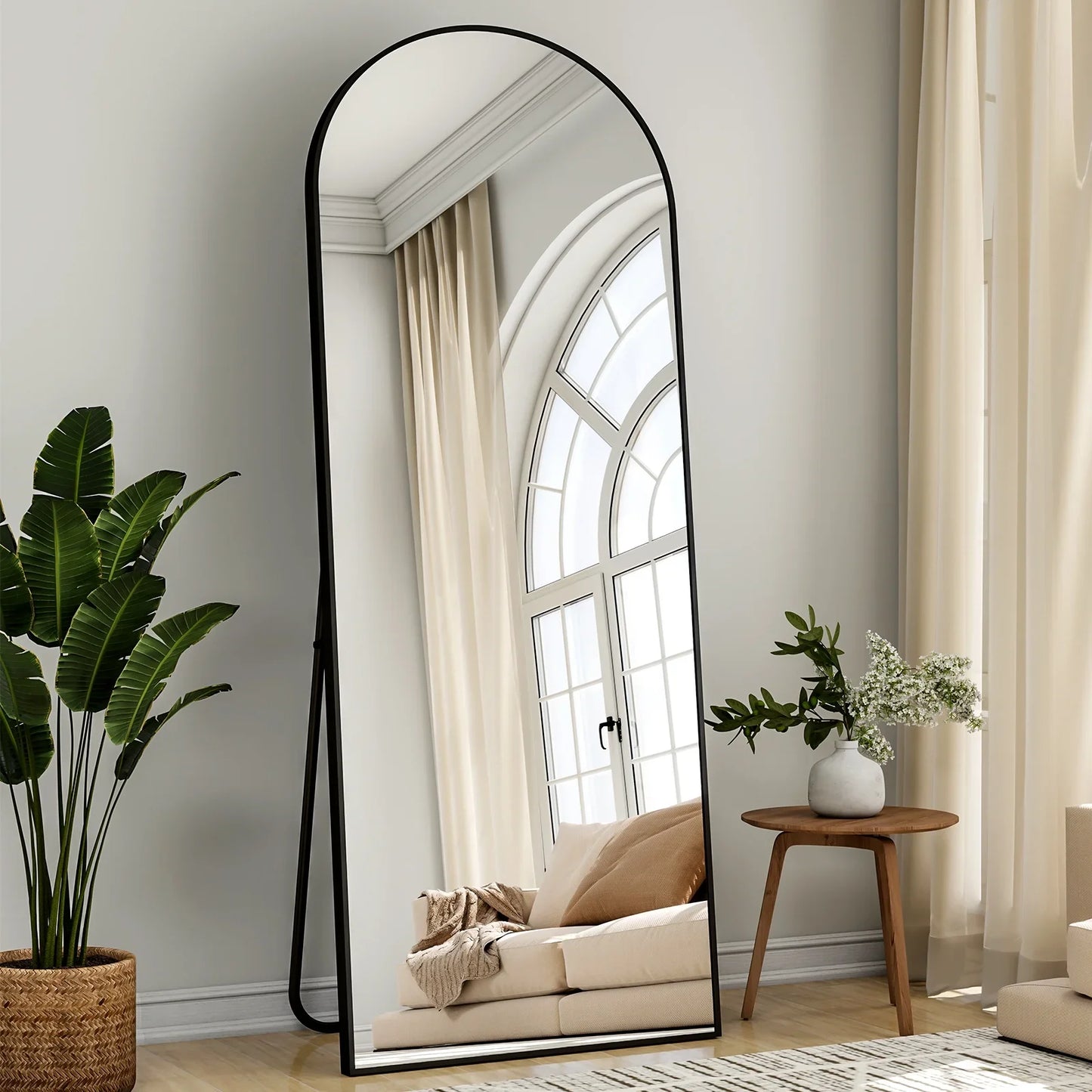 Timeless Elegant Arched Floor Mirror Home Decor