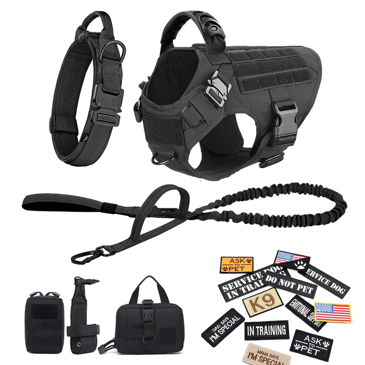 Tactical Dog Harness Vest Set Malinois Training