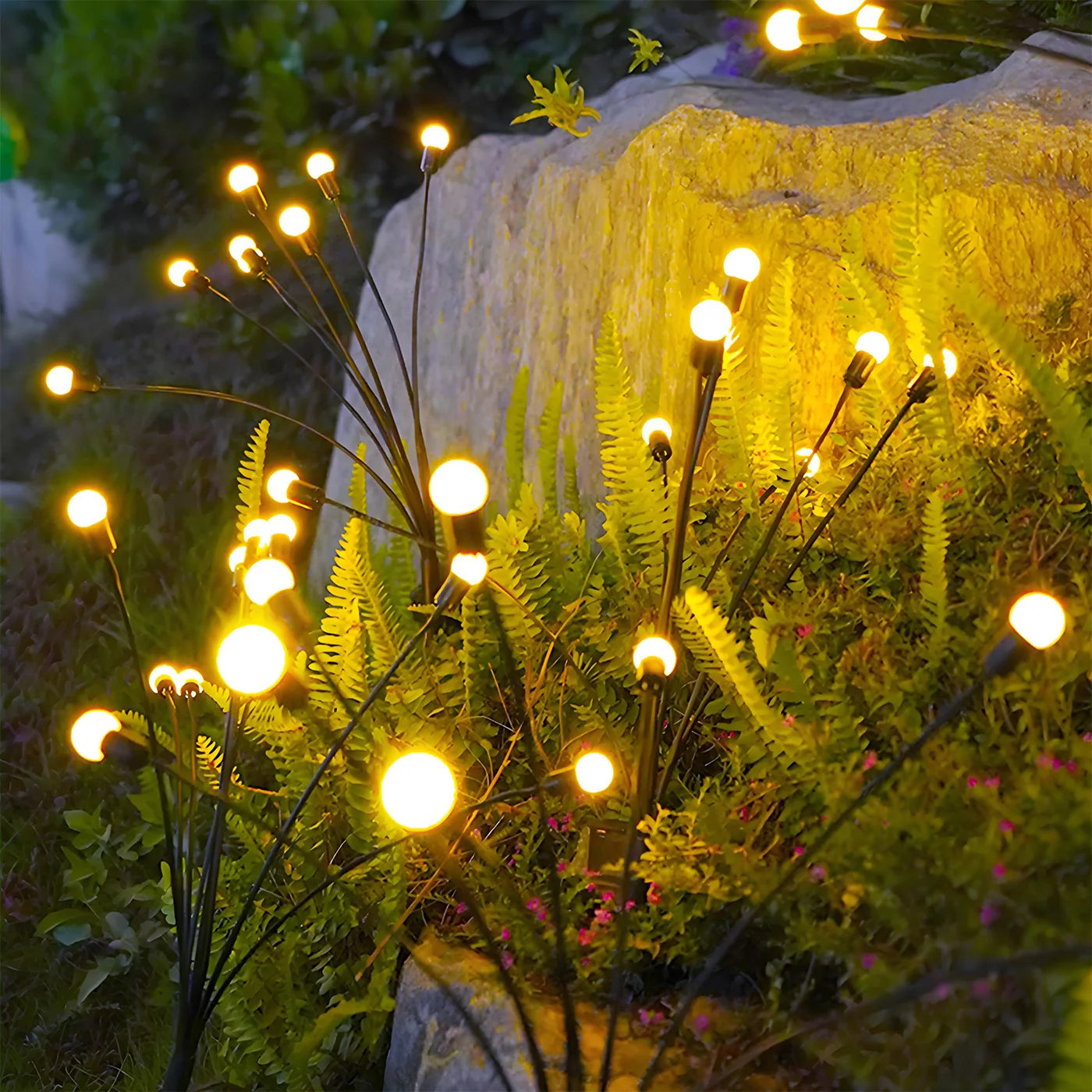 8 Head Solar Firefly Lights Outdoor LED Garden Pathway