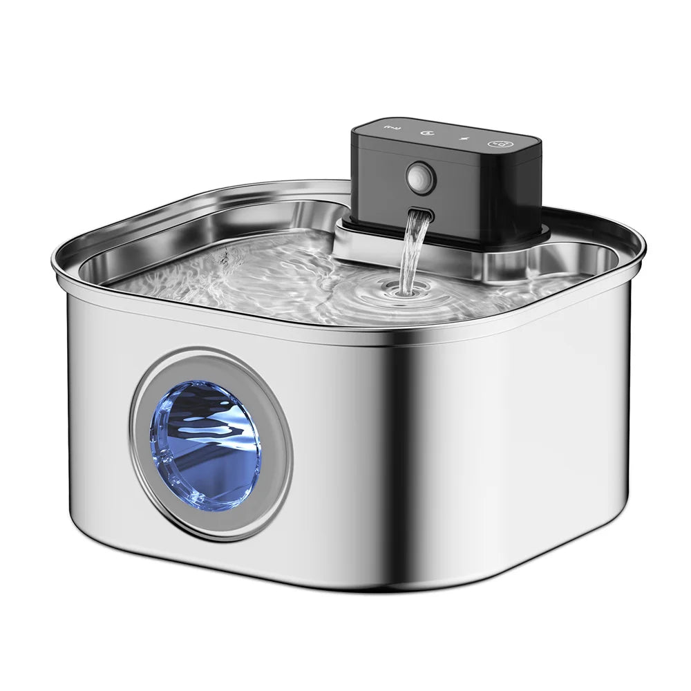 Stainless Steel Pet Water Fountain 3.2L Motion Sensor