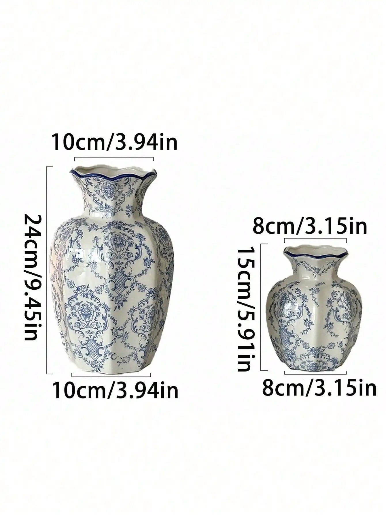 Porcelain Vase Chinese Retro Flower Decor Living Room