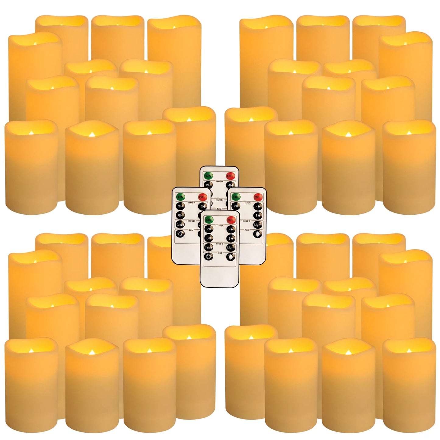 Waterproof Indoor Flameless LED Candles Set 24-144 Pieces