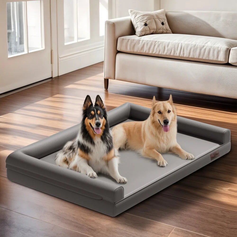 Borwart Orthopedic Dog Bed Bolster With Removable Cover