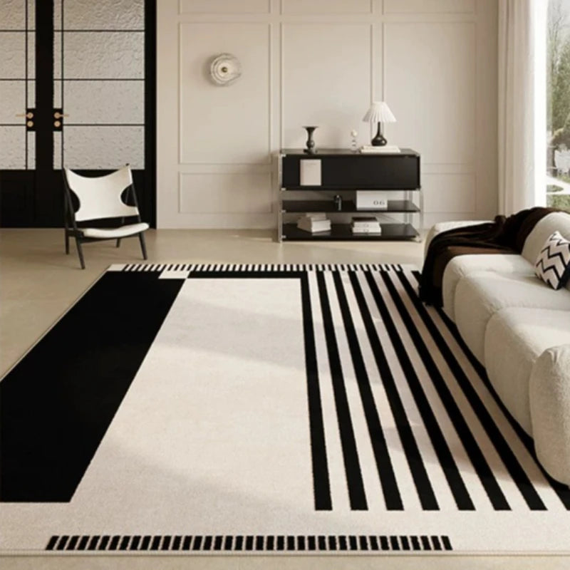 Retro Style Living Room Rug Geometric Polyester Mat