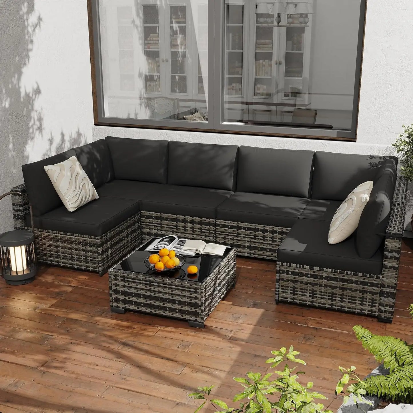 All Weather PE Rattan Modular Sectional Patio Set