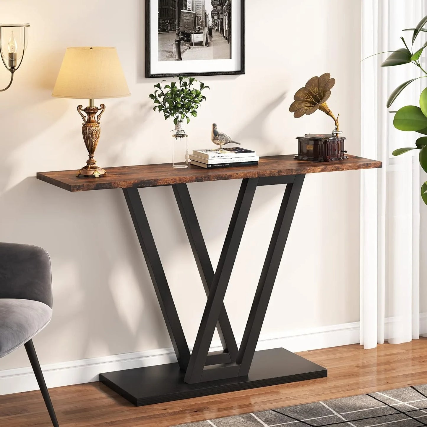 Little Tree Console Table Industrial Hallway Sofa Table