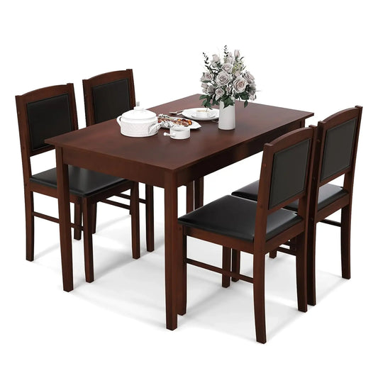 Farmhouse Solid Wood Dining Table Set For Four