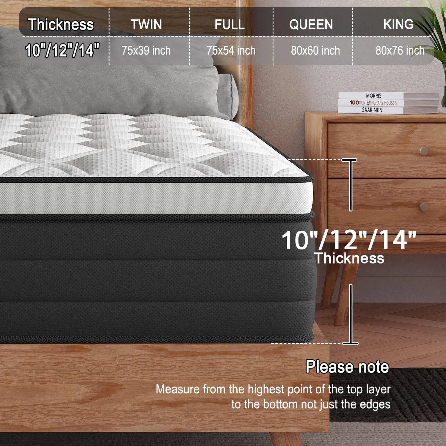 Sweetlove Gel Memory Foam Hybrid Mattress Pocket Springs