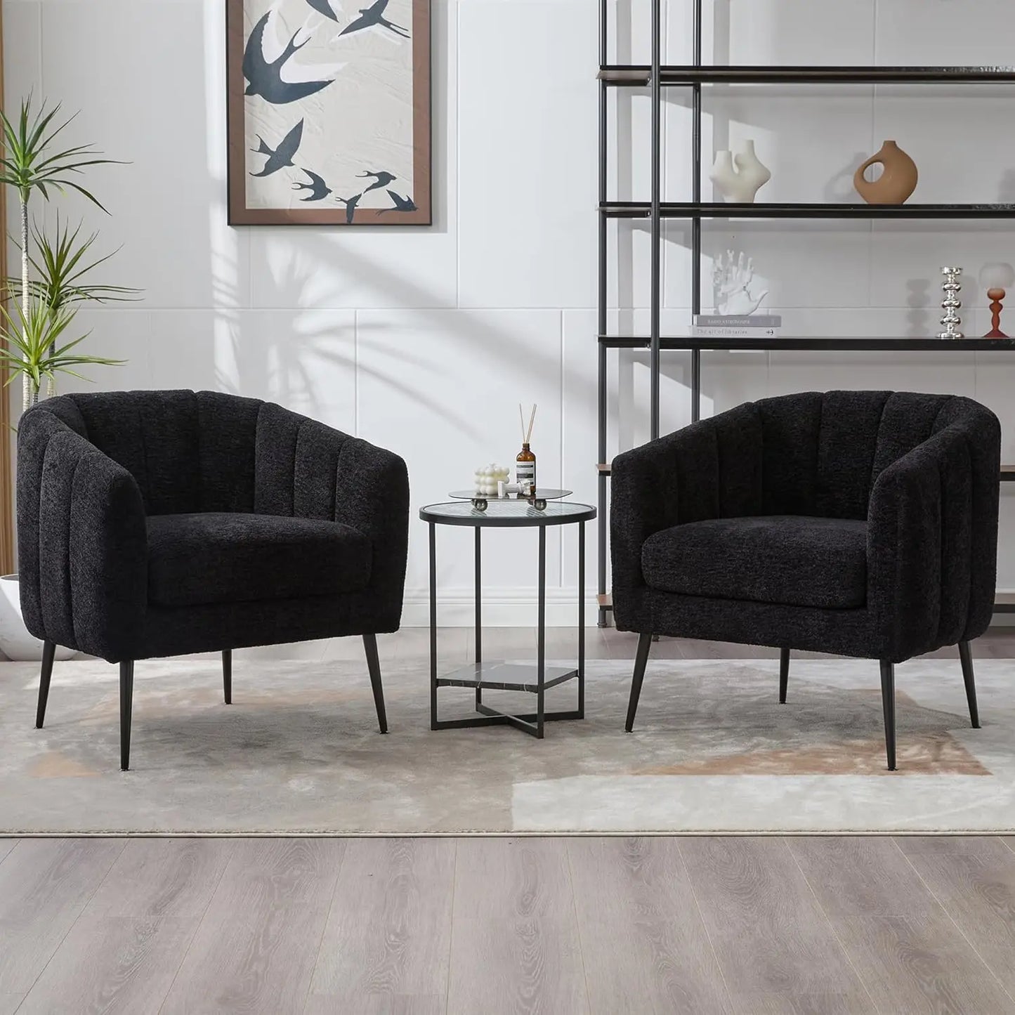 Chenille Loveseat With Metal Legs Modern Glam