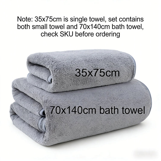 Fleece Towel Set Thickened Soft Absorbent Bath Towels