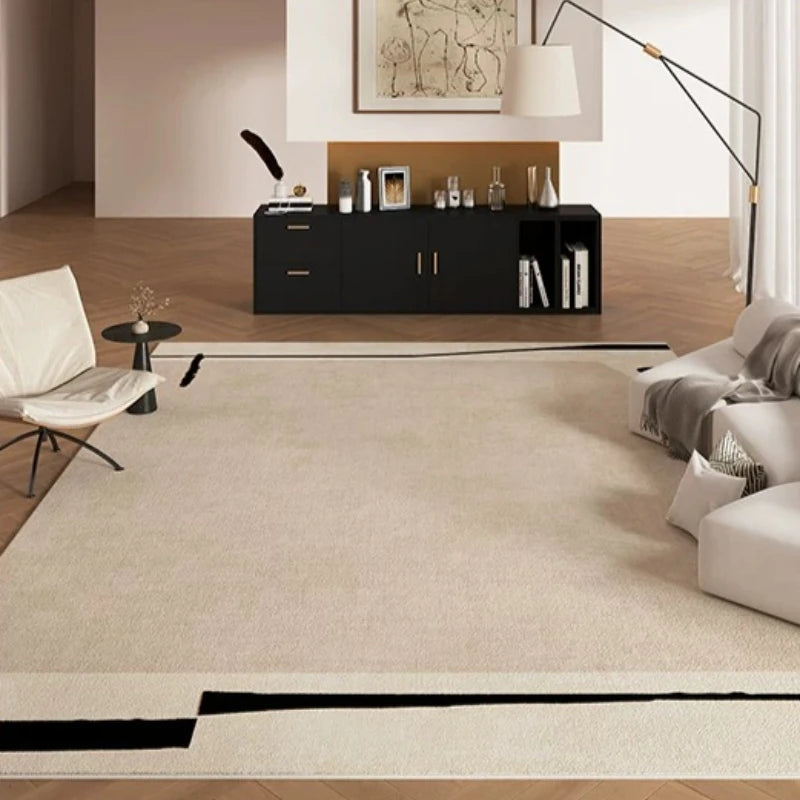 Retro Style Living Room Rug Geometric Polyester Mat