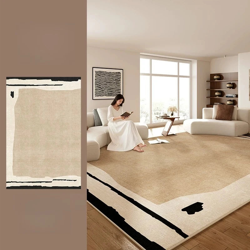 Retro Style Living Room Rug Geometric Polyester Mat