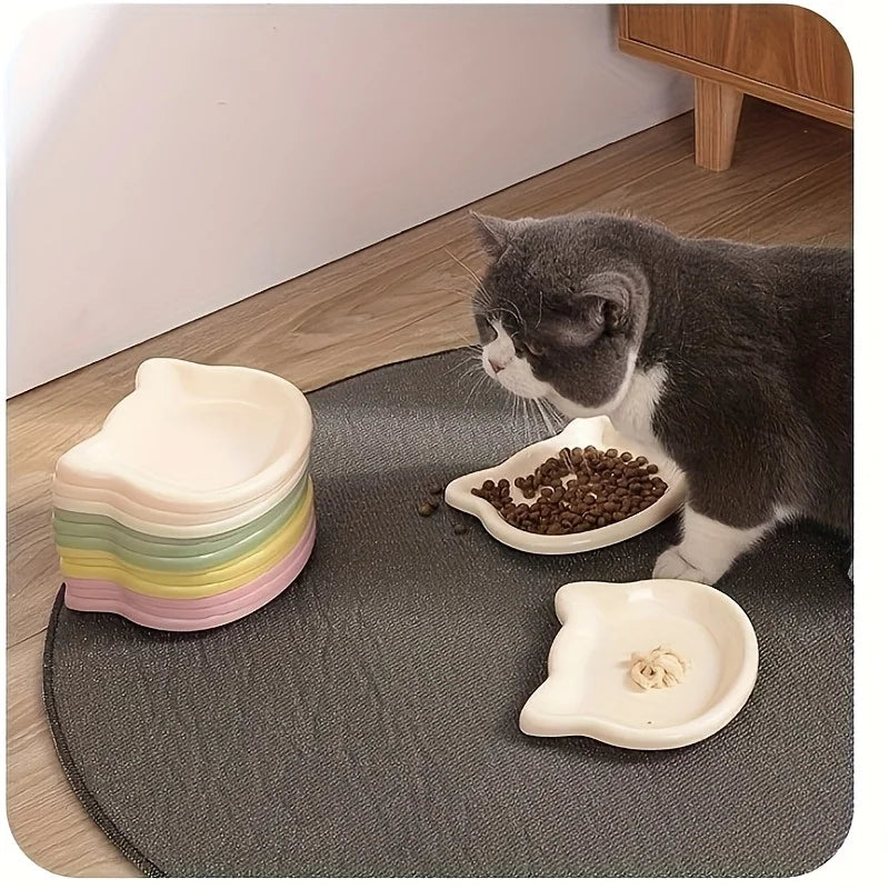 Cat Food Dish Premium Plastic Pet Bowl for Dwarf Cats