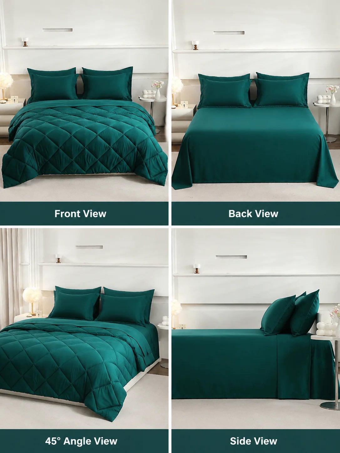 EasYum 7 Piece Bedding Set Quilted Sheets Pillowcases