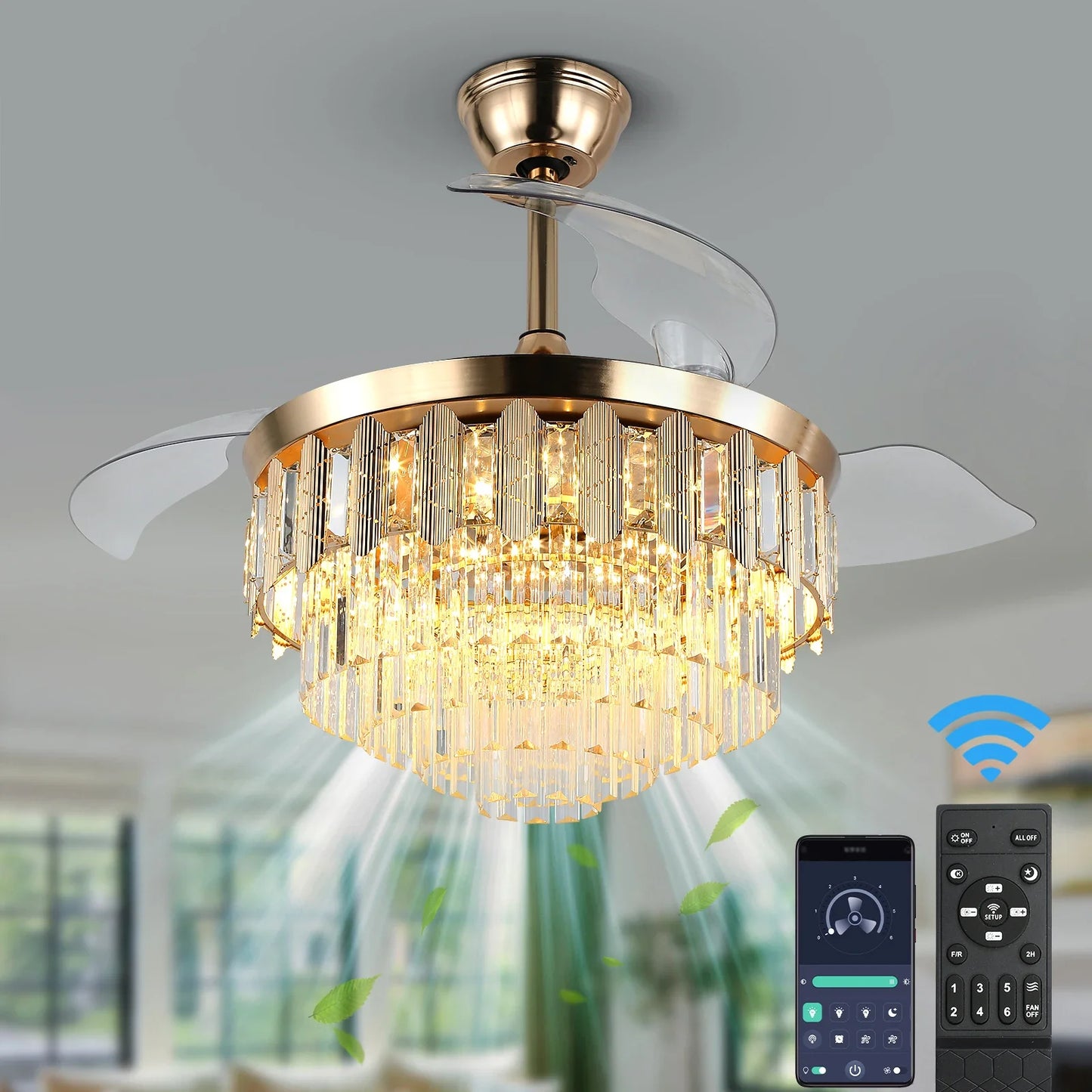GreeLustr Modern Ceiling Fan With LED Light