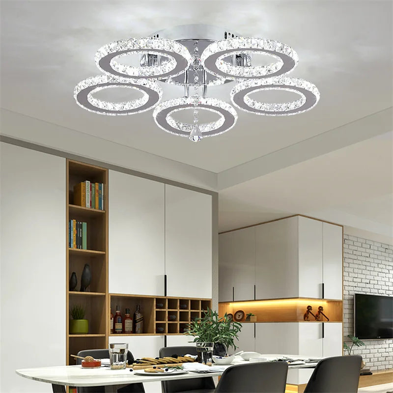 GreeLustr Led Crystal Pendant Light Modern Chandelier