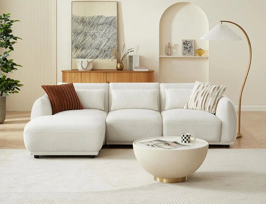 L Shaped Modular Sectional Couch With Convertible Ottoman