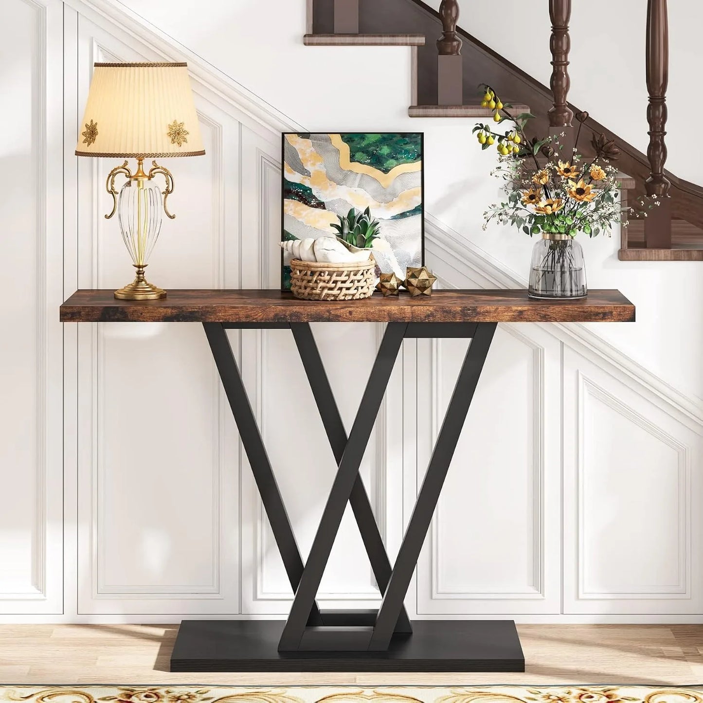 Little Tree Console Table Industrial Hallway Sofa Table