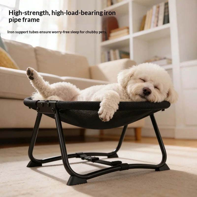 Elevated Folding Pet Bed With Breathable Mesh And Washable