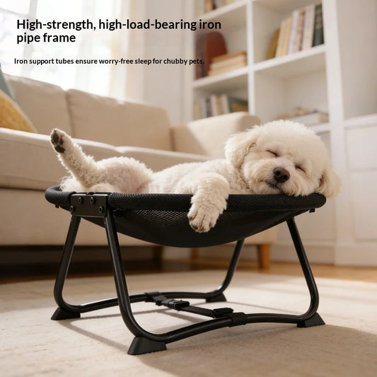 Elevated Folding Pet Bed With Breathable Mesh And Washable