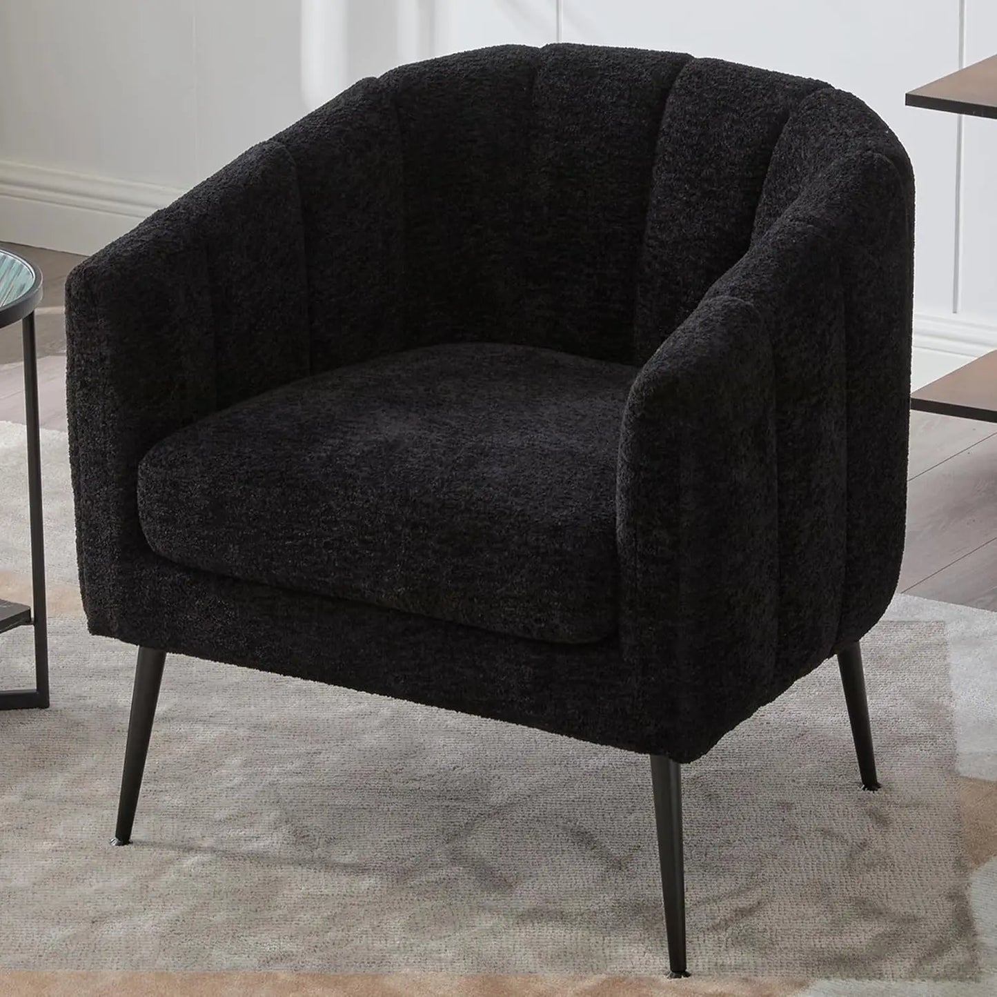 Chenille Loveseat With Metal Legs Modern Glam