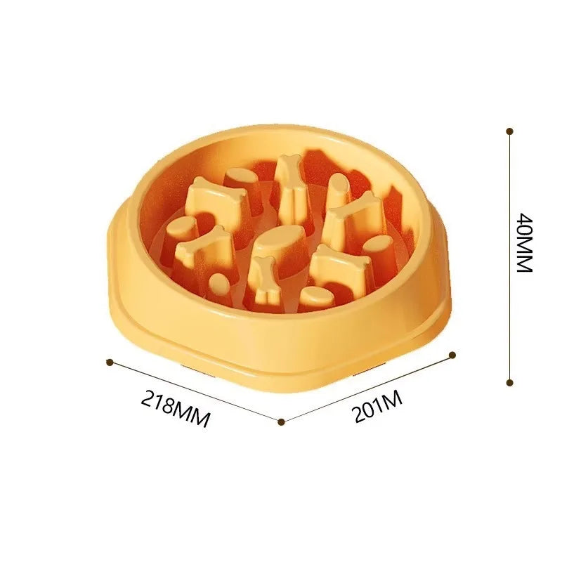 Slow Feeder Dog Bowl, Anti Choking, Non Slip Double Bowls