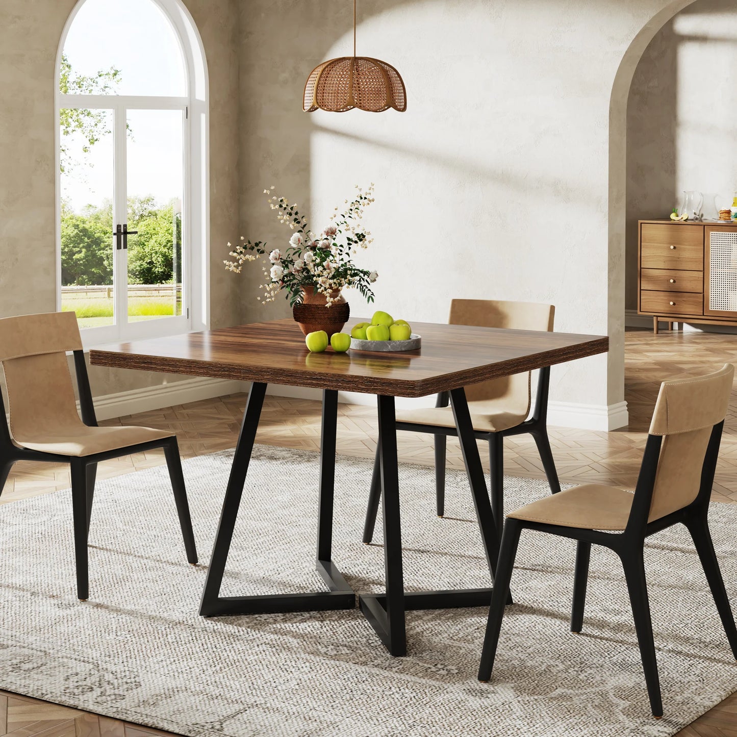 Tribesigns Square Dining Table For Four Wood