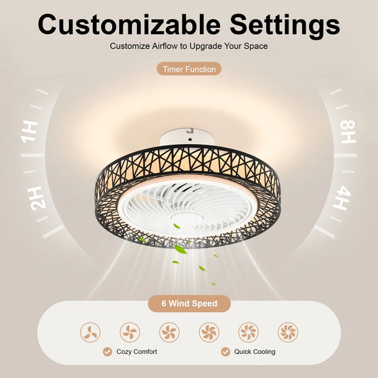 Ceiling Fan Light With Remote Control For Bedroom