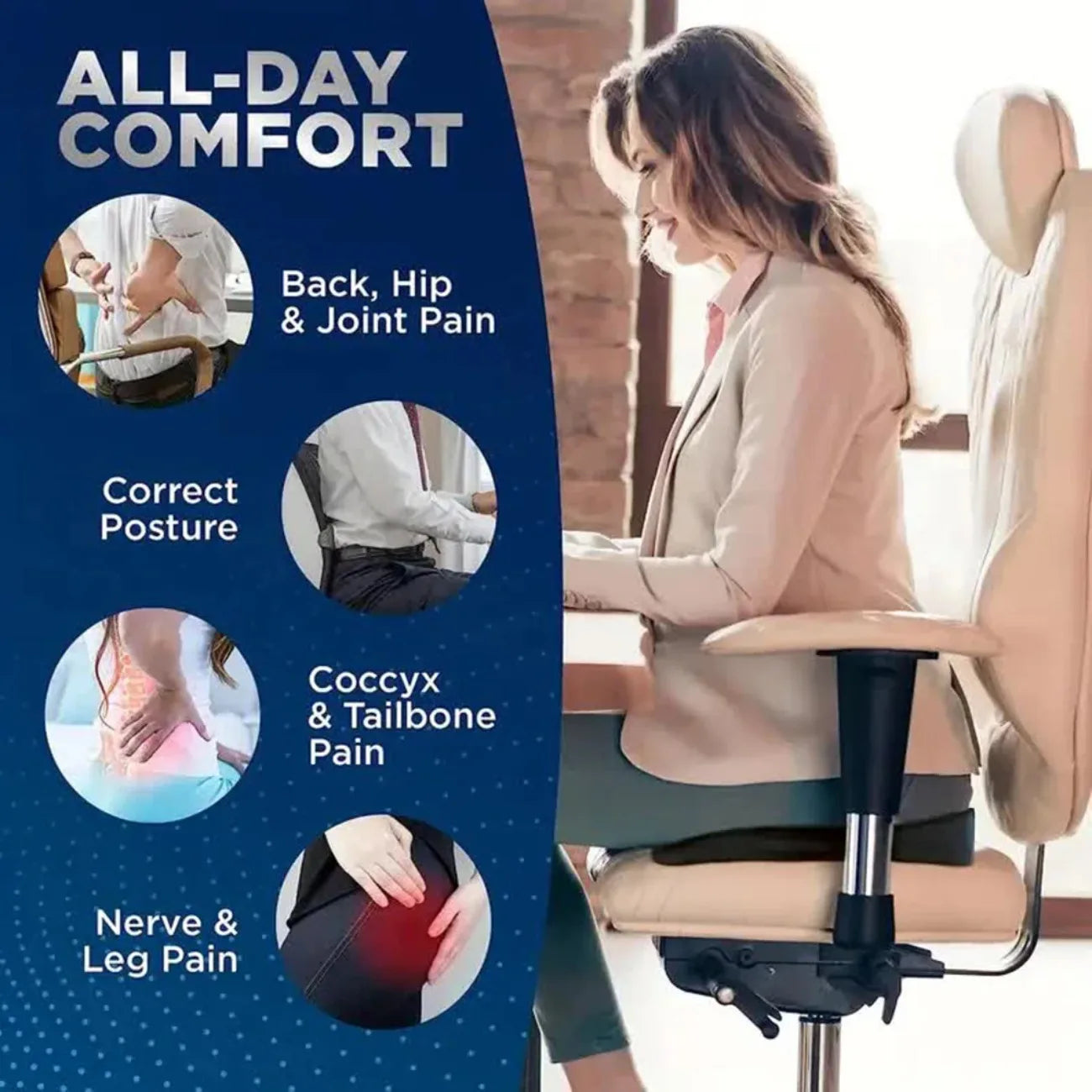 DIAMRI CN Ergonomic Travel Seat Pillow U Shape Memory Foam