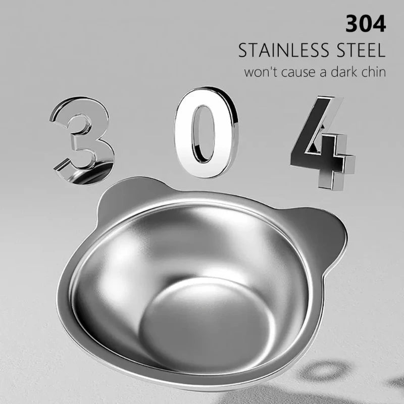 304 Stainless Steel Raised Cat Bowl With Tilted Neck Guard