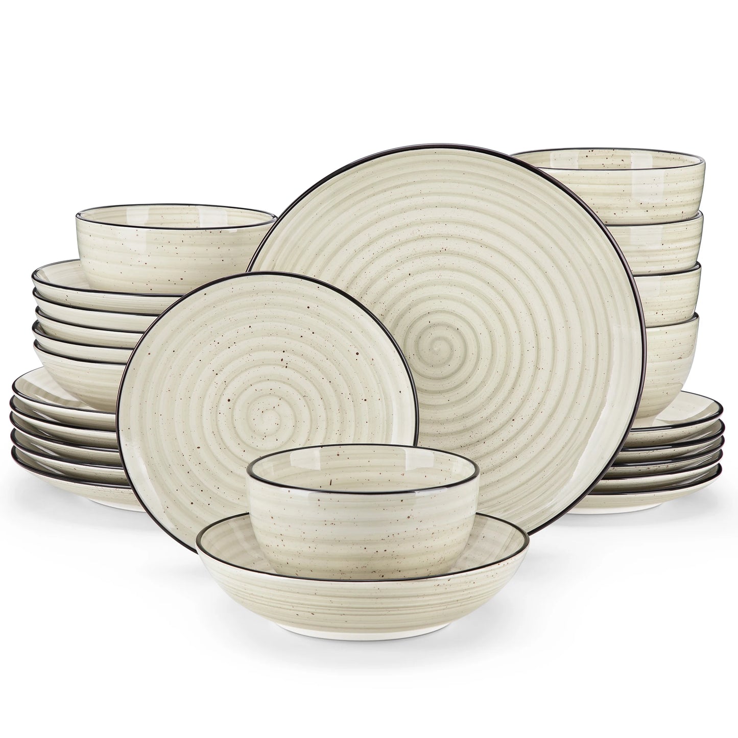 Malacasa Ceramic Dinnerware Set Includes Plates Bowls