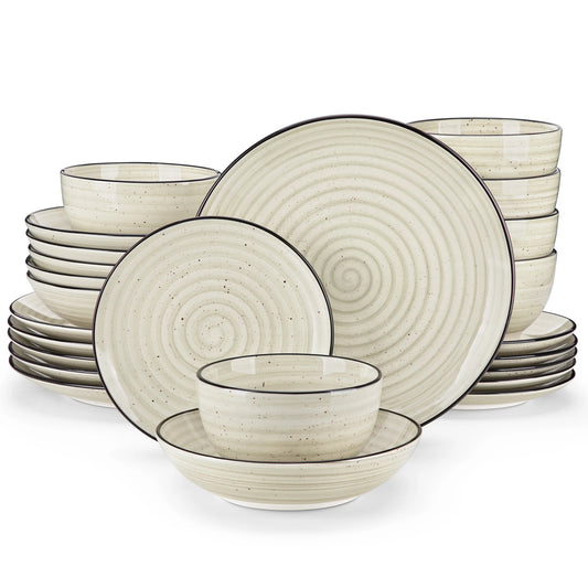 Malacasa Ceramic Dinnerware Set Includes Plates Bowls