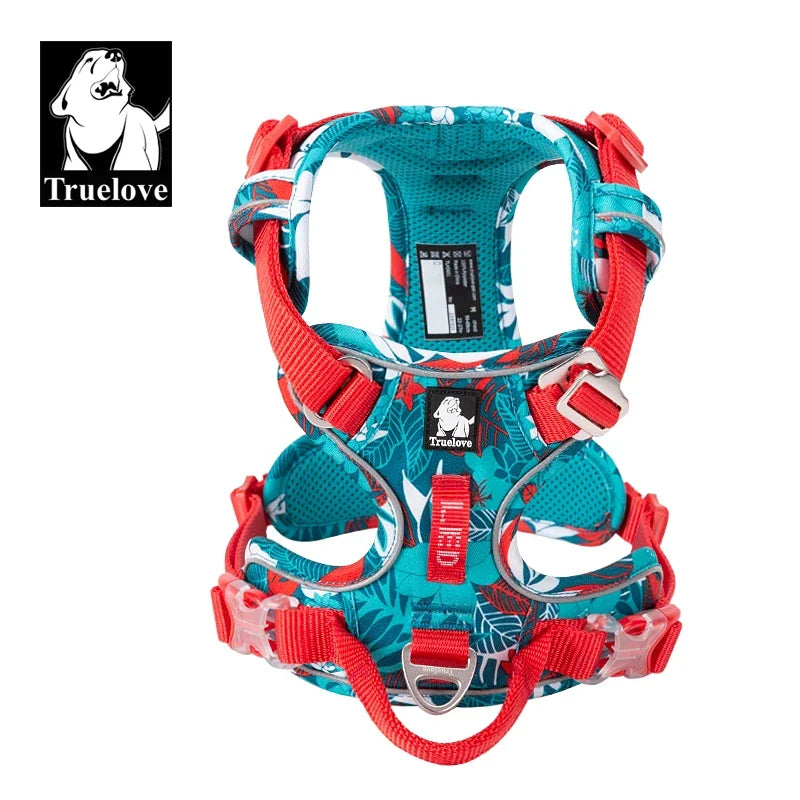 TRUELOVE Reflective Nylon Dog Harness No Pull Adjustable