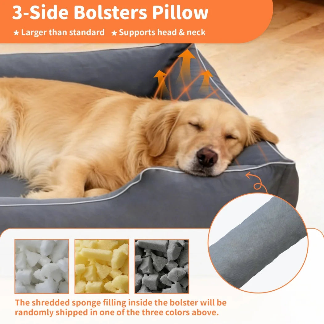 BORWART CN Orthopedic Dog Bed With Waterproof Bolster Sides