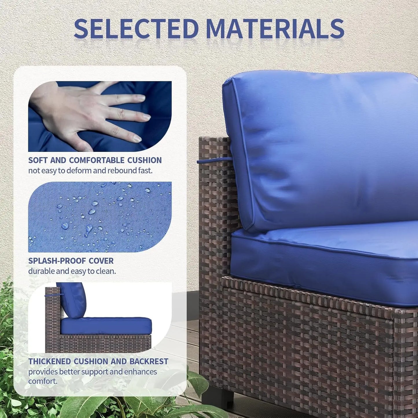 HobbyLane 7 Piece Modular Outdoor Furniture Set PE Rattan